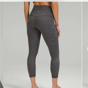 Lululemon Wunder Under Herringbone Gray High-Waisted 7/8 Leggings 6